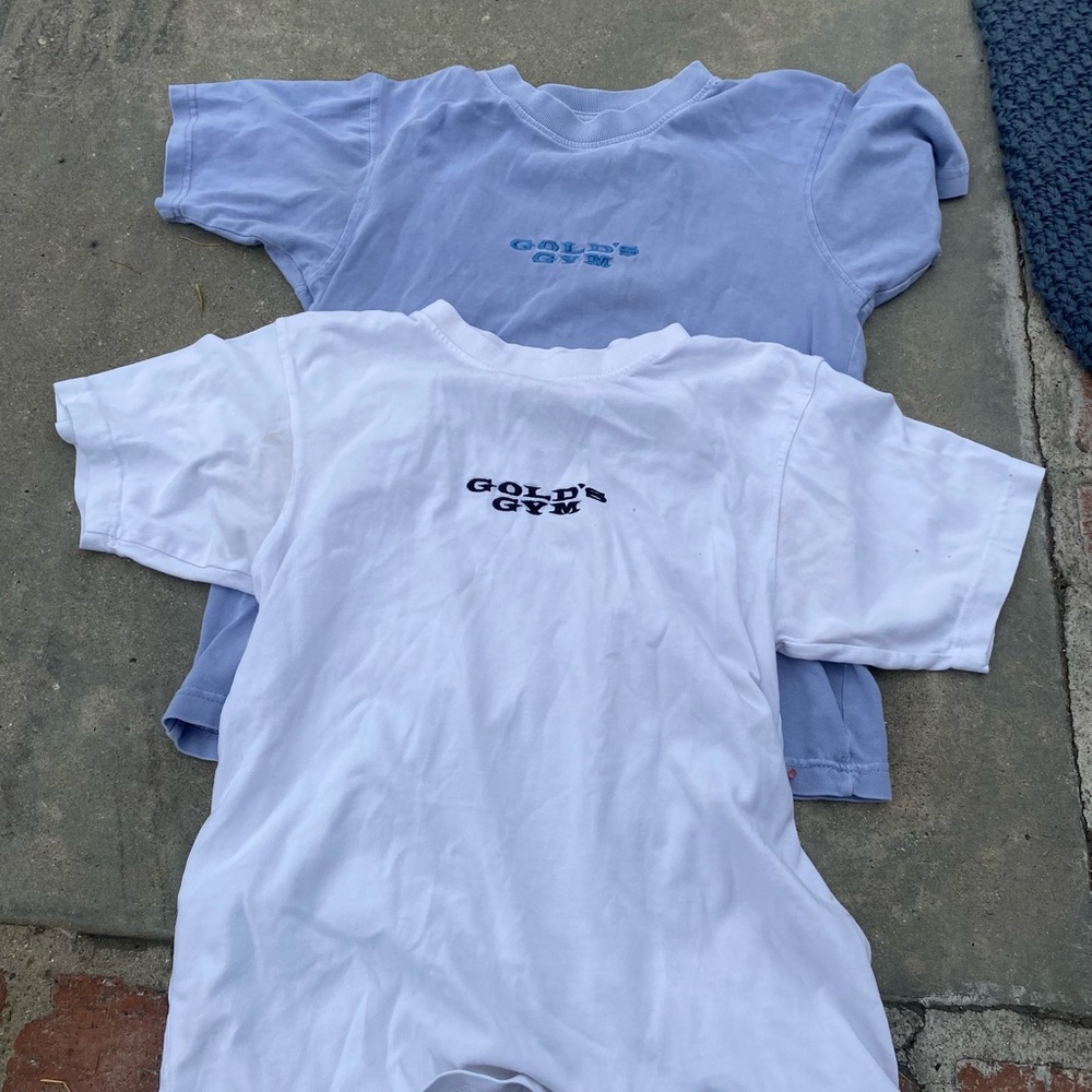 Blue and White Short Sleeve Tees